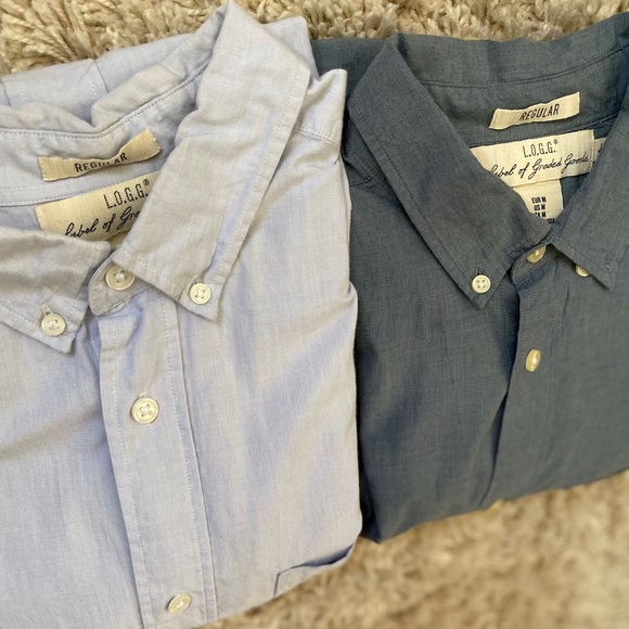 2 Men’s H&M Short Sleeve Button Down Shirts M - Picture 9 of 9